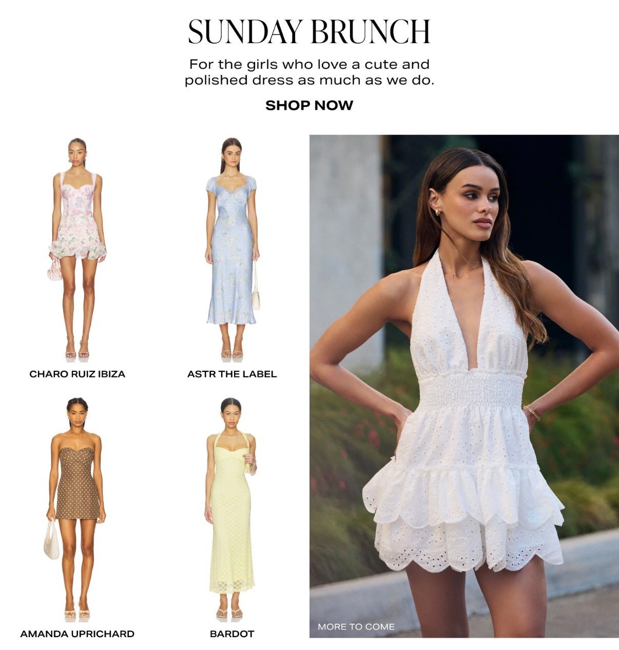 For the girlies who love a cute and polished dress - Sunday Brunch dresses 🌸🍾🥂🩷



#revolve fashion
#revolve finds
#weekend outfit 
#hosting outfit
#hosting dress
#spring fashion
#spring outfit
#summer fashion
#day party outfit
#day party fashion
#day date outfit  
#two piece set
#matching set 
#maxi skirt
#crop top 
#high heels
#strappy heels
#spring handbag
#summer handbag
#dressy purse 
#womens fashion style
#designer fashion
#knot handbag 
#platform sandals 
#mini dress 
#lace dress 
#floral dress
#blue floral dress
#pink floral dress
#purple floral dress 
#pink dress
#yellow dress 
#blue dress 
#white dress
#short dress 
#midi dress
#garden party 
#sunday brunch dress 

#LTKootd #LTKSeasonal #LTKOver40