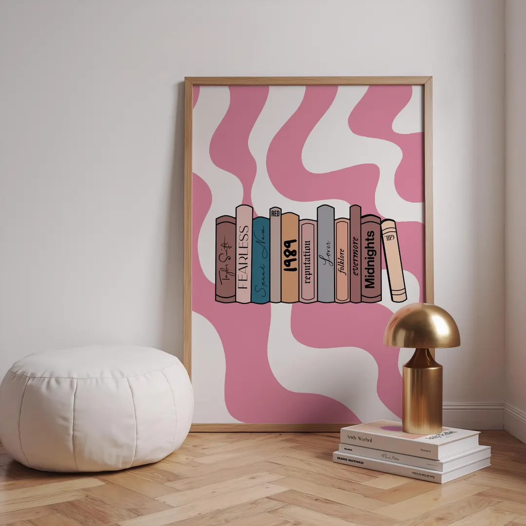 Taylor Albums Wall Art Printable Swiftie Tour Pink Home Decor Room, Digital Download - Etsy | Etsy (US)