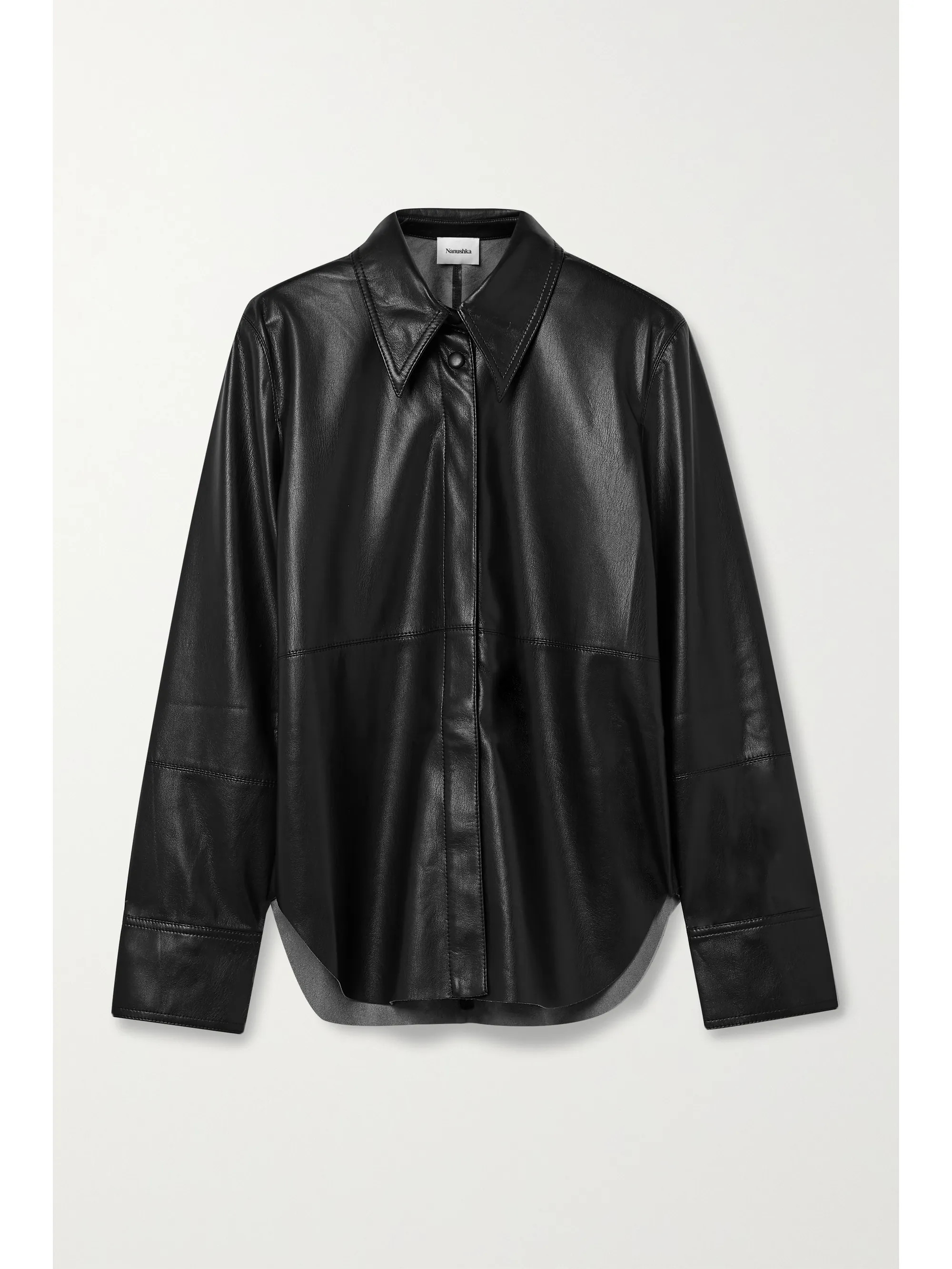 Schwarz Naum Hemd aus veganem Leder | Nanushka | NET-A-PORTER | NET-A-PORTER (UK & EU)