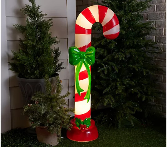 Mr. Christmas 42" Illuminated Blow Mold Candy Cane - QVC.com | QVC