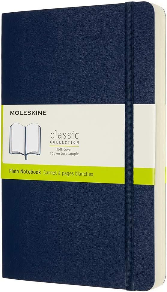 Moleskine Classic Expanded Notebook, Soft Cover, Large (5" x 8.25") Plain/Blank, Sapphire Blue, 4... | Amazon (US)