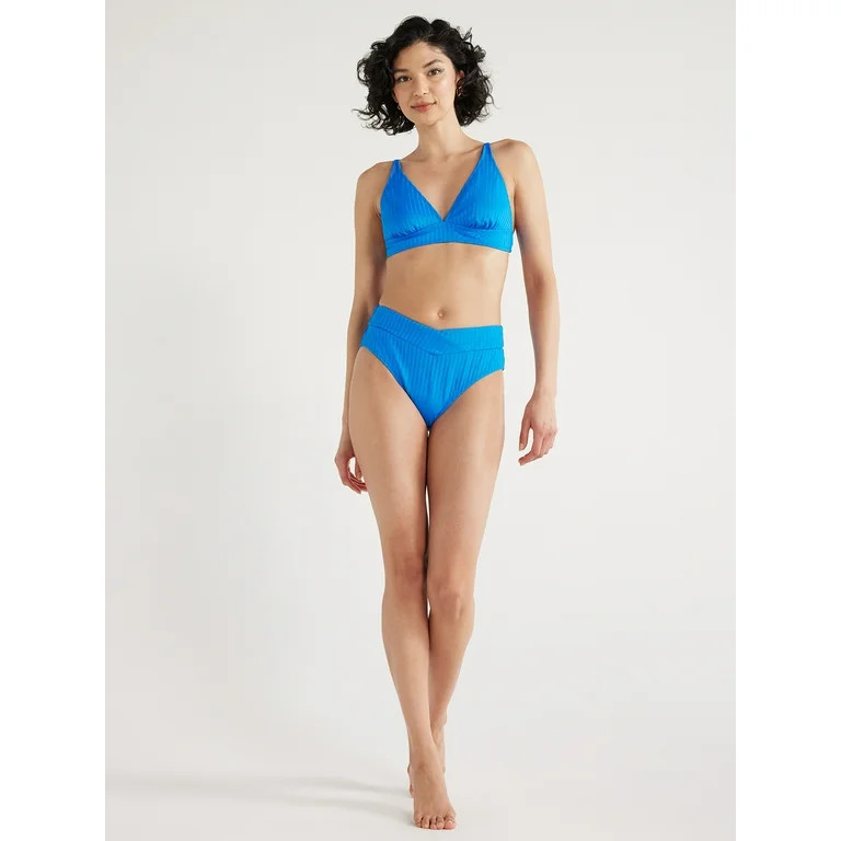 No Boundaries Juniors’ High Waisted Flat Ribbed Bikini Bottoms, Sizes S-XL | Walmart (US)
