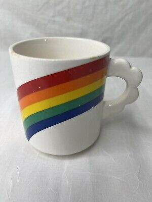 Cute Vintage Rainbow Coffee Mug 1970's 1980's Retro Cloud Handle | eBay US