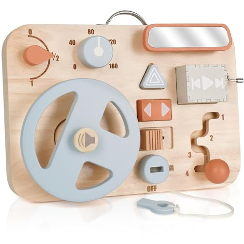 Vanplay Montessori Busy Board for Toddlers - Wooden Montessori Toys, Aesthetic Sensory Activity for Fine Motor Skills, Travel Busy Board Educational Sensory Toys for Boys and Girls | Amazon (US)