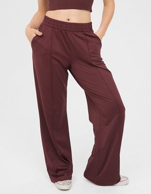 OFFLINE By Aerie Tricot On-The-Go Wide Leg Pant | Aerie