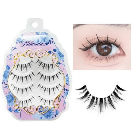 Manga Lashes Clear Band Anime Lashes 4 Pack Spiky Anime False Eyelashes Natural Look Japanese Lashes Looks Like Cluster Manga Lashes Individual Reusable Cosplay Wispy Strip Eyelashes Mikiwi A01 | Walmart (US)