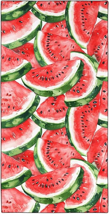 Watermelons Pattern Beach Towel Extra Large 36" x 72", Thin Lightweight Microfiber Towels with Fr... | Amazon (US)