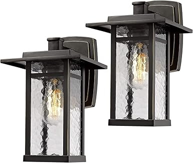 Beionxii Outdoor Wall Light Sconce | 2 Pack Exterior Lighting Fixture 13.6-Inch Height, Oil Rubbe... | Amazon (US)