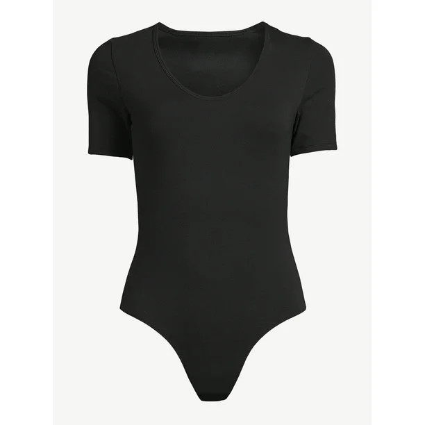 Free Assembly Women's U-Neck Bodysuit with Short Sleeves - Walmart.com | Walmart (US)