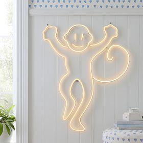 Roller Rabbit Monkey Neon Wall Light | Pottery Barn Teen