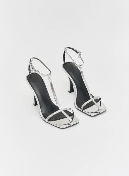 Silver Metallic Strappy Heel- Jenner | 4th & Reckless