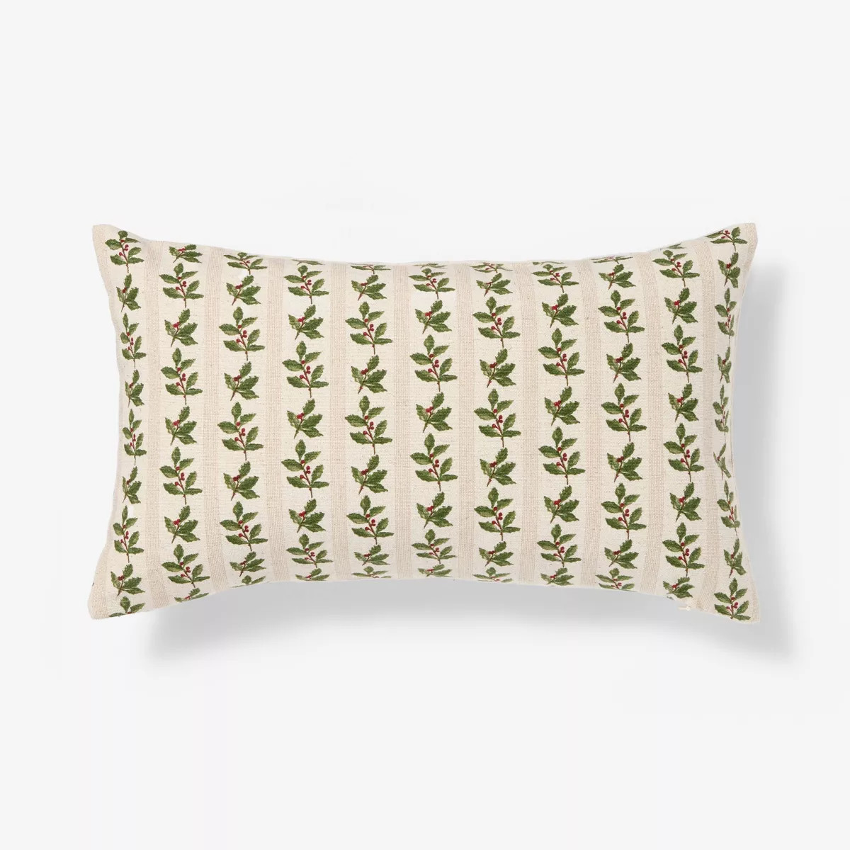 Holly Striped Lumbar Throw Pillow Cream/Green - Threshold™ designed with Studio Mcgee | Target