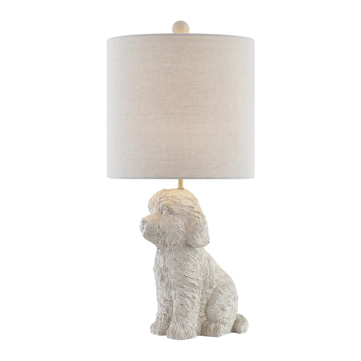Resin Doodle Dog Table Lamp With Linen Shade | Wayfair North America
