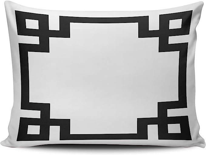 SALLEING Custom Pretty Cute Black and White Greek Key Border Decorative Pillowcase Pillowslip Thr... | Amazon (US)