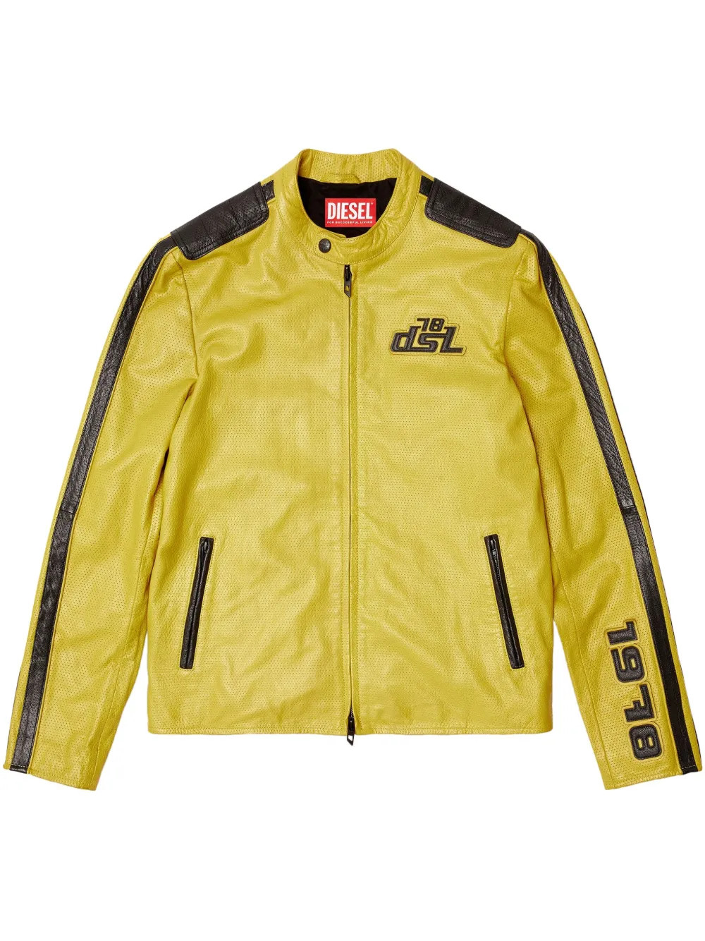 Diesel Pop Leather Jacket  | Yellow | FARFETCH | Farfetch Global