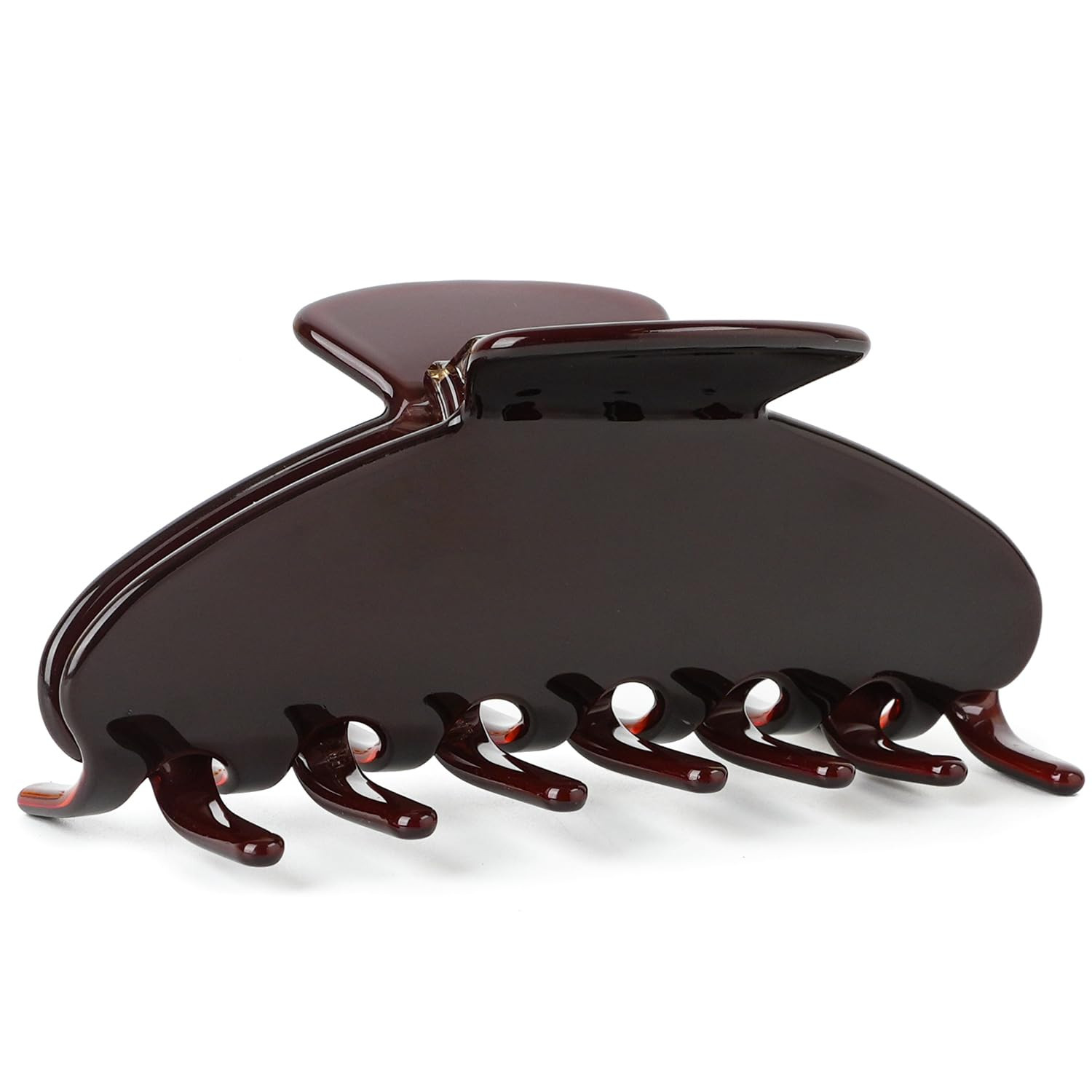 MAORULU Cute Claw Clip for Women – 4.3'' Large Acetate Hair Clips for Thick Thin Curly Long Hair, Durable Hair Clamps Non-slip Jaw Clip, Strong Hold, Stylish French Design (Chocolate) | Amazon (US)
