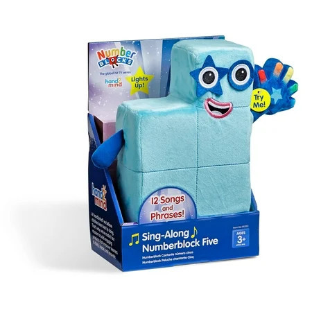 hand2mind Sing-Along Numberblock Five, Plush Singing Toys, Music Playing Stuffed Animals, Ages 3+ | Walmart (US)