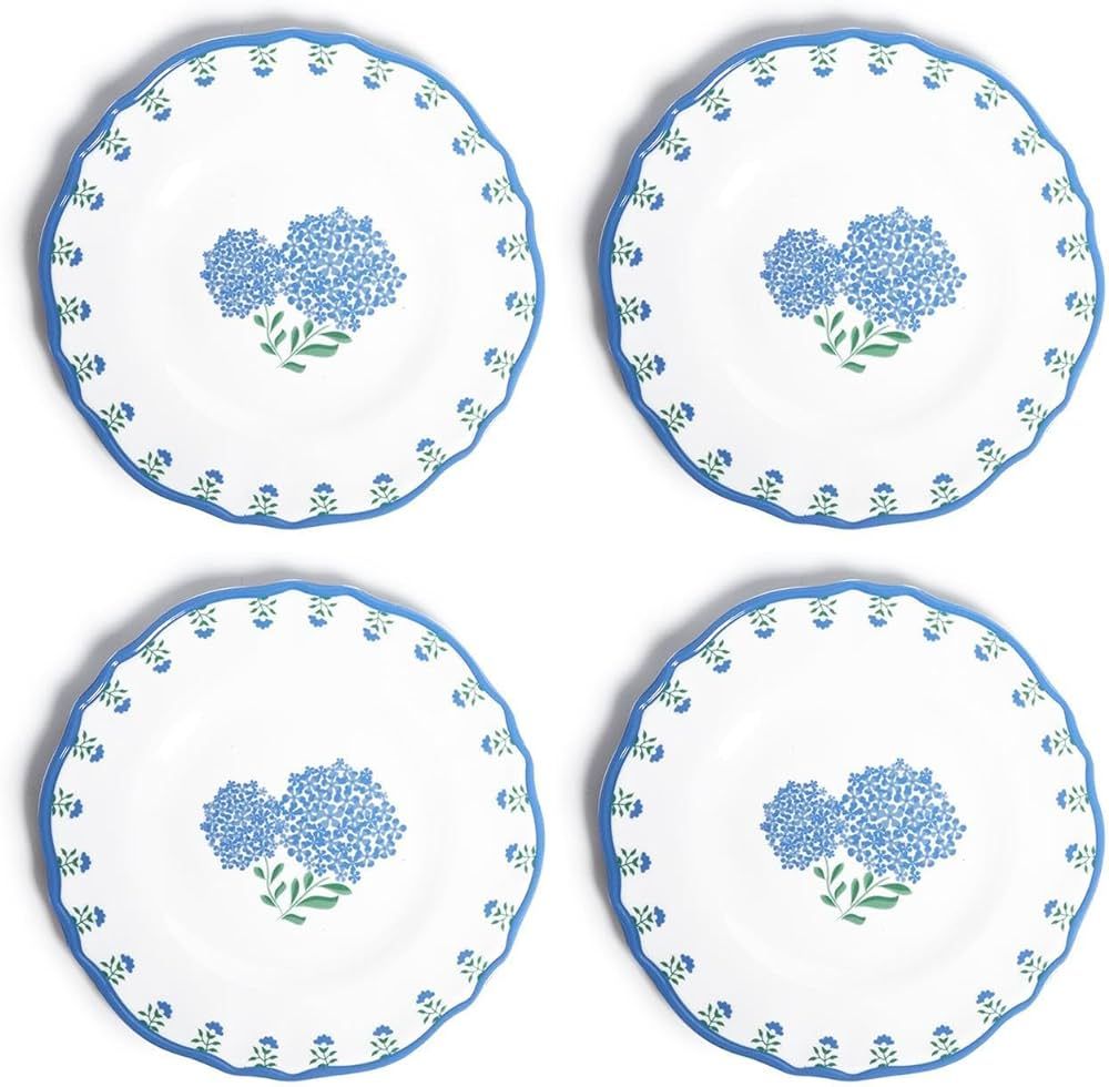 Two's Company Hydrangea Salad/Dessert Melamine Plate, Set of 4 - Melamine | Amazon (US)