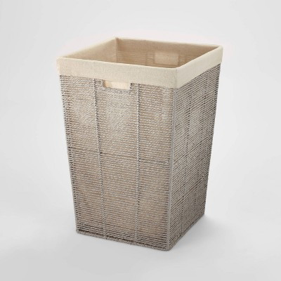 Twisted Rope Hamper Gray - Brightroom™: Open-Top Laundry Storage with Removable Liner, Metal Fr... | Target