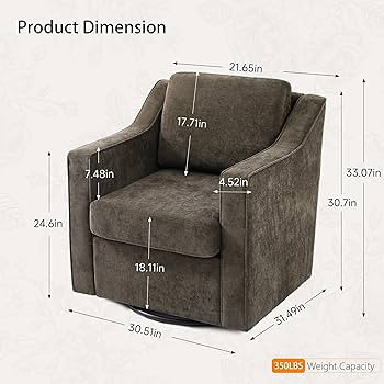 Swivel Accent Chairs Set of 2, Mid Century Round Barrel Arm Chair for Living Room, Comfy Chenille... | Amazon (US)