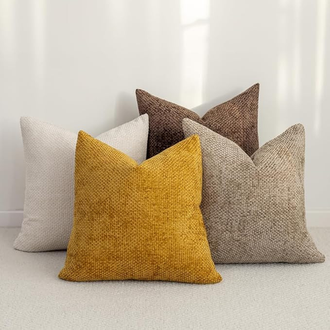LANANAS Neutral Decorative Throw Pillow Covers 18x18 Inch for Living Room Couch Bed Sofa Farmhous... | Amazon (US)