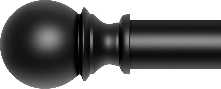 Curtain Rods for Windows 48 to 84, 1 Inch Black Curtain Rod Set, Heavy Duty Drapery Rods with Adj... | Amazon (US)
