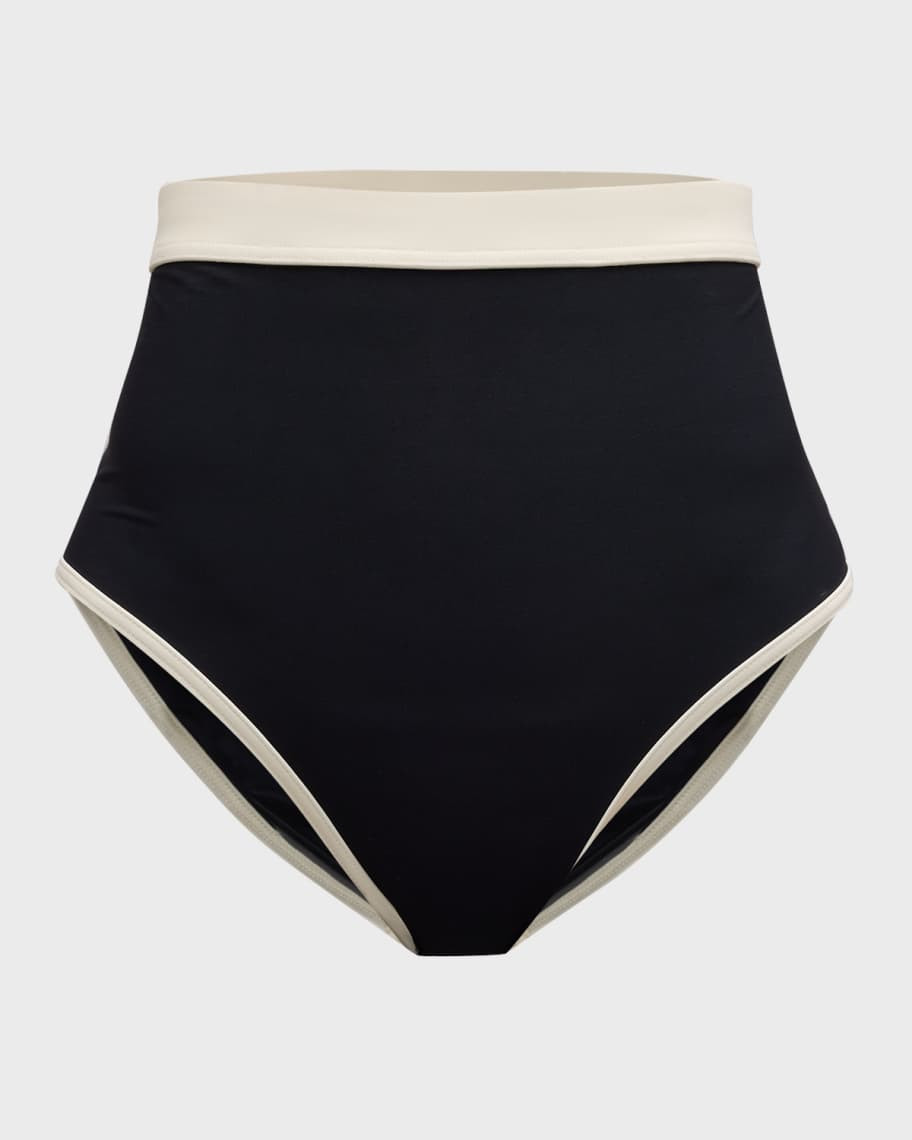 Jayde Contrast-Trim Bikini Bottoms | Neiman Marcus