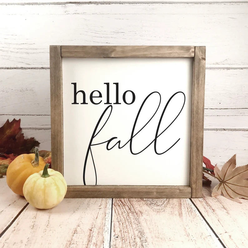 Hello Fall Sign  Hello Fall Wood Sign  Fall Farmhouse Signs | Etsy | Etsy (US)