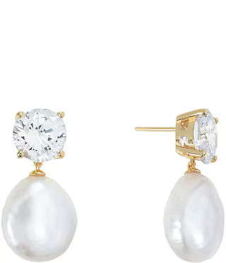 SHASHI Cleo Freshwater Pearl Crystal Drop Earrings | Dillard's | Dillard's
