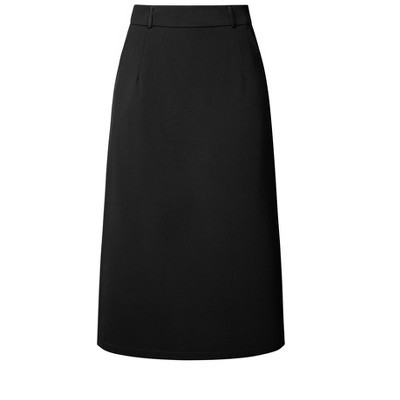 INSPIRE CHIC Women's High Waist Split Back Work Midi Pencil Skirt Large Black | Target