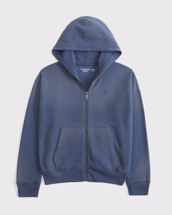 essential icon full-zip hoodie | Abercrombie & Fitch (US)