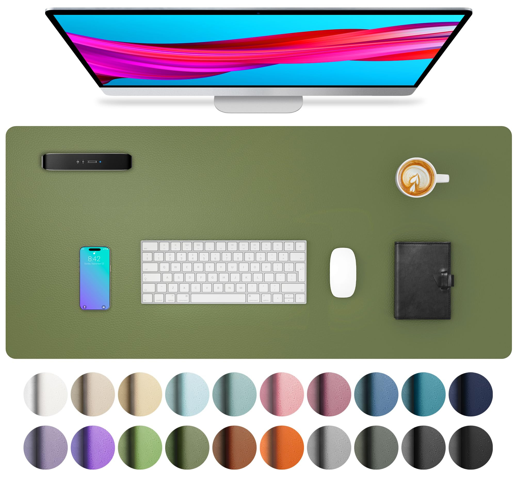 Aothia Desk Protector Mat, Mouse Pad, Non-Slip Waterproof PU Leather Desk Blotter, Laptop, Writin... | Amazon (US)