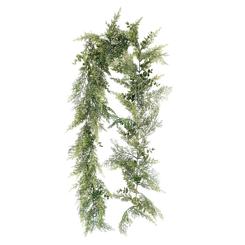 Glittered Eucalyptus & Cedar Garland, 6' | At Home