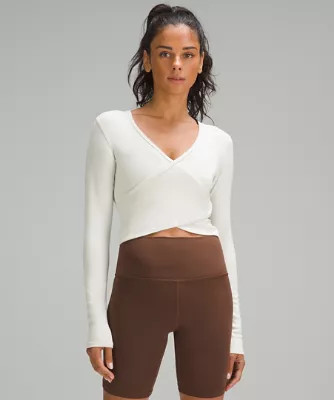 Wrap-Front Ribbed Long-Sleeve Top | lululemon (AU)