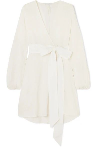 Kalita - Gaia Poplin-trimmed Cotton-gauze Wrap Mini Dress - White | NET-A-PORTER (UK & EU)
