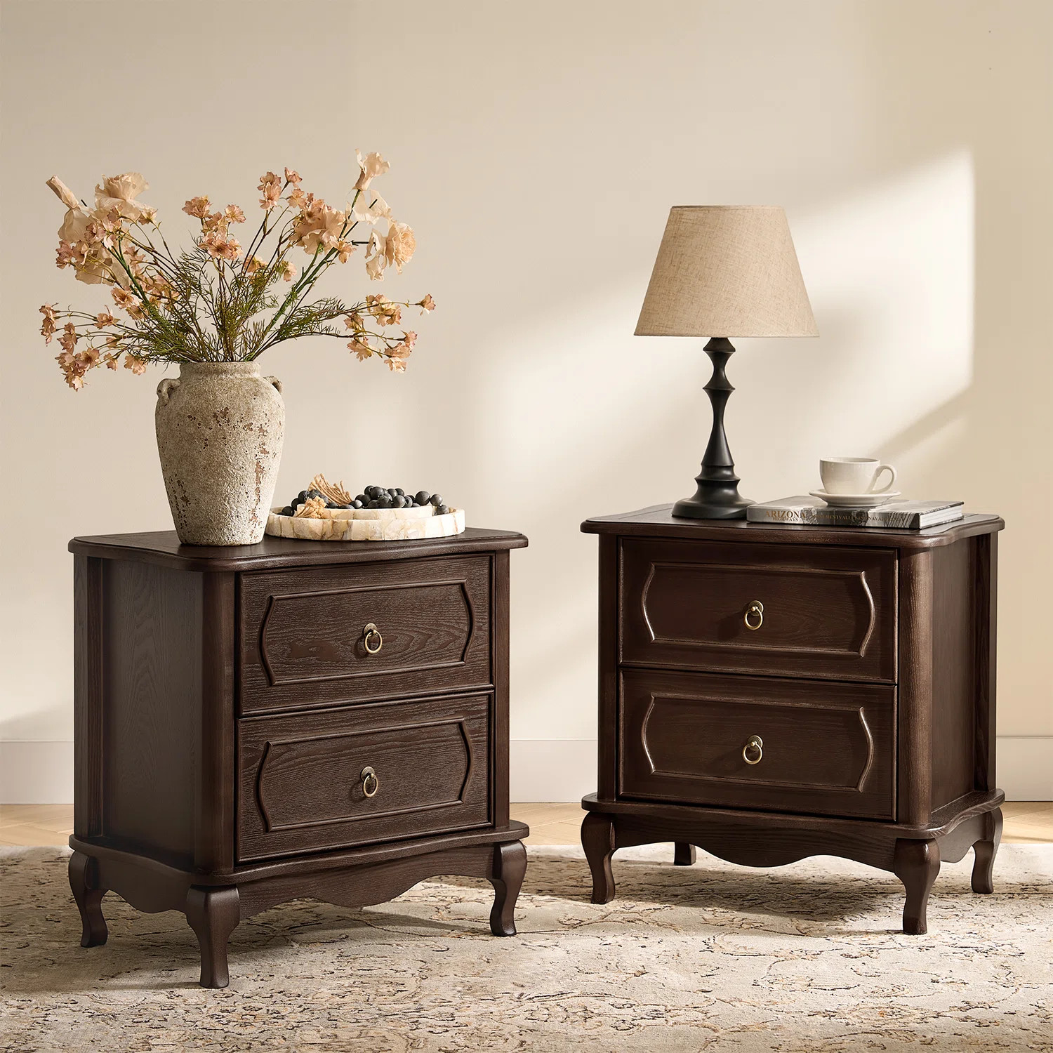 Lundgren 24"W Traditional 2-Drawer End Table with Simple Assembly and Charging Station (Set of 2) | Wayfair North America
