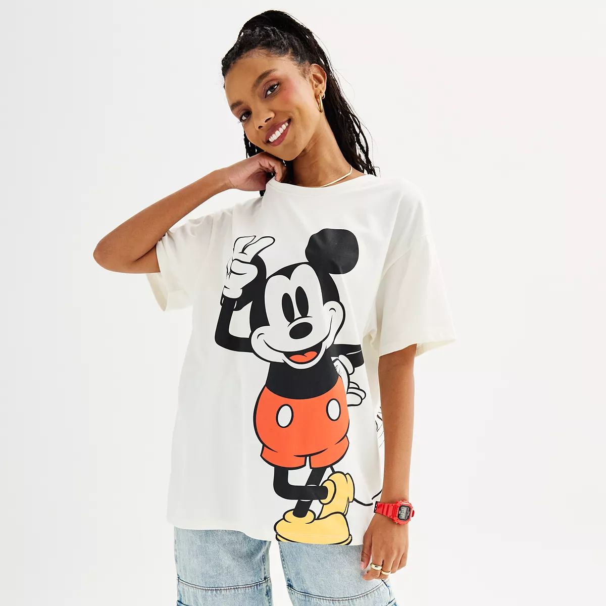 Disney's Mickey Mouse Juniors' Oversized Graphic Tee | Kohl's