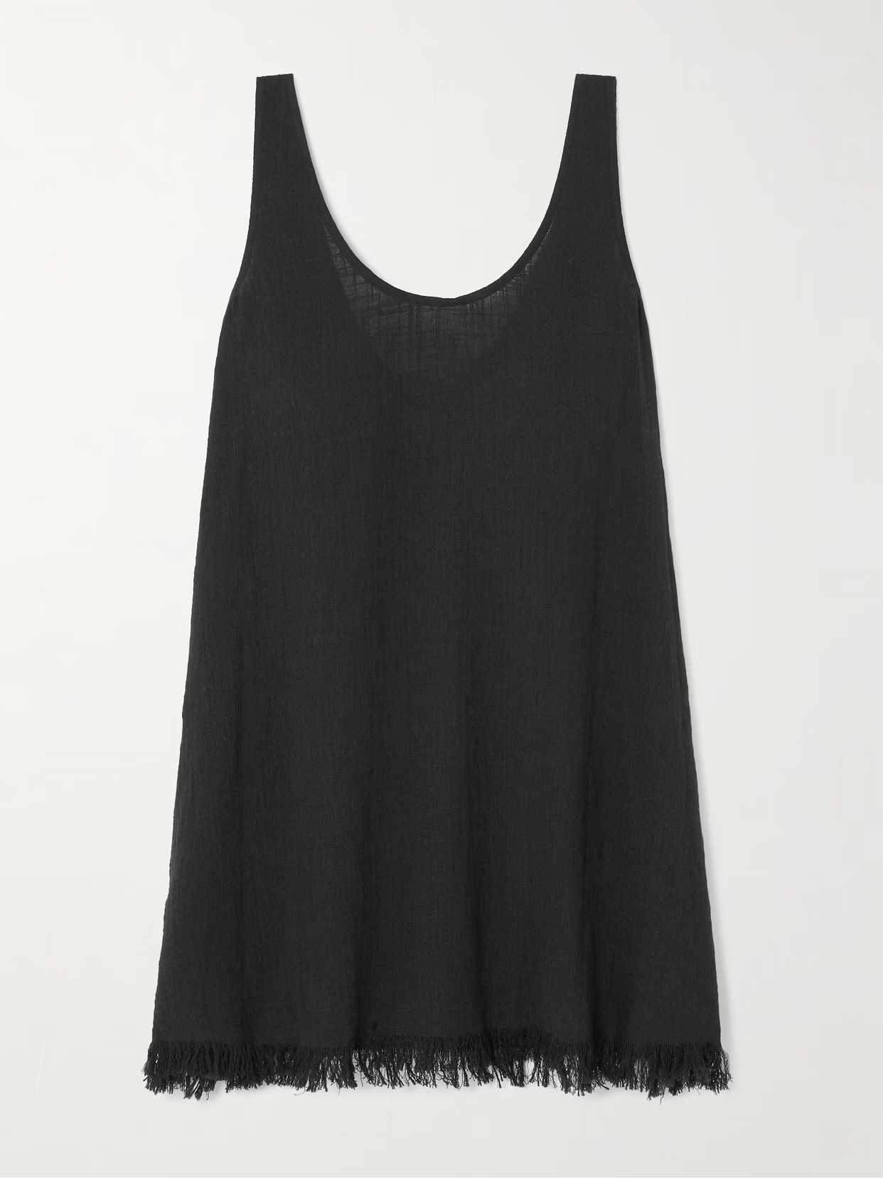 STAUD - Tillie Fringed Cotton-gauze Mini Dress - Black | NET-A-PORTER (US)