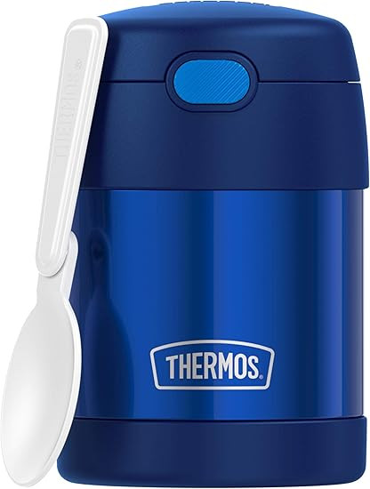 THERMOS FUNTAINER 10 Ounce Stainless Steel Vacuum Insulated Kids Food Jar with Folding Spoon, Nav... | Amazon (US)