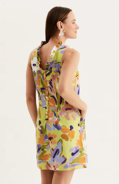 Ella Chartreuse Floral Dress - Chartreuse Floral | tyler boe