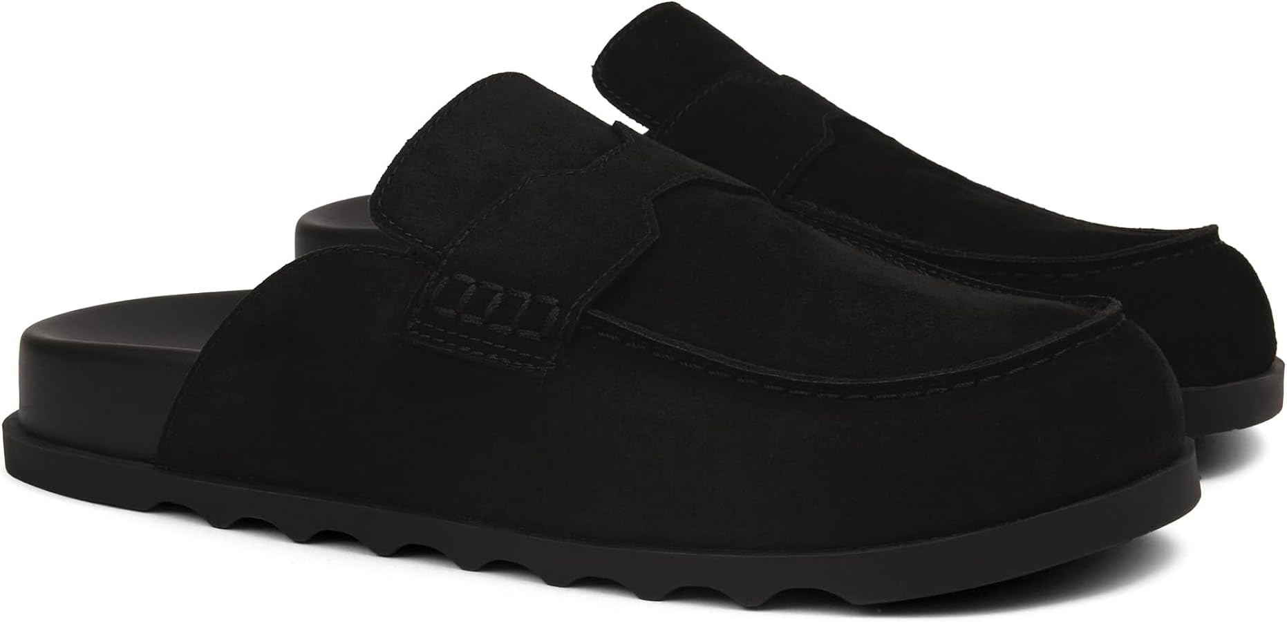 iiimmu Women's Suede Mule Loafers Backless Slip On Flats Casual Round Toe Comfort Slides | Amazon (US)