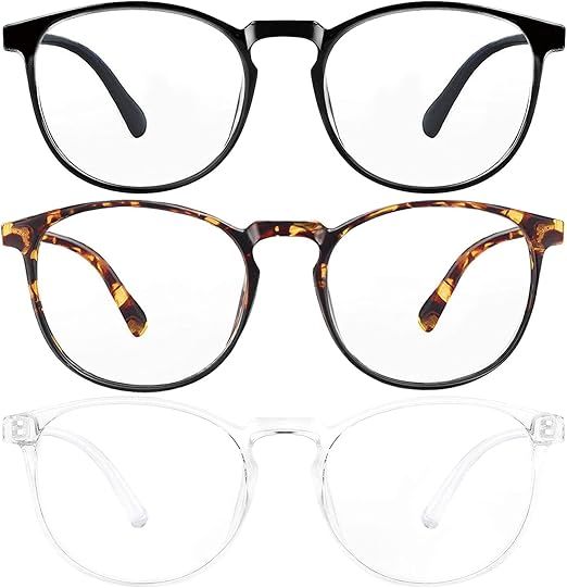 Amazon.com: 3-Pack Blue Light Blocking Glasses for Women/Men Blue Light Glasses for Teens, Comput... | Amazon (US)