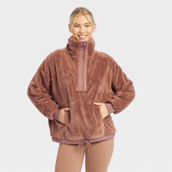 Women's High Pile Fleece 1/2 Zip Pullover - JoyLab™ | Target