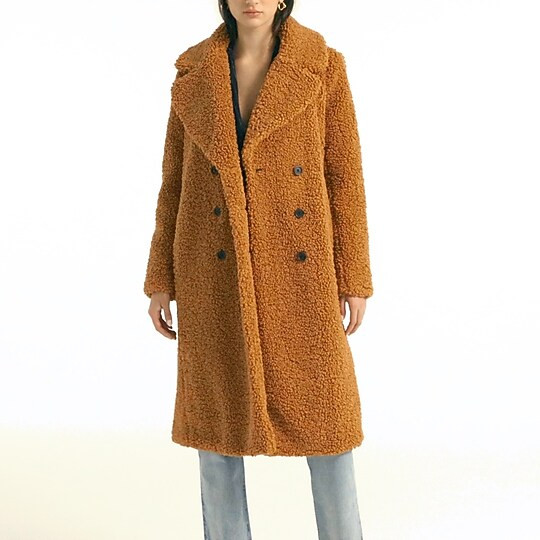 Petite Double-breasted teddy sherpa topcoat | J. Crew US