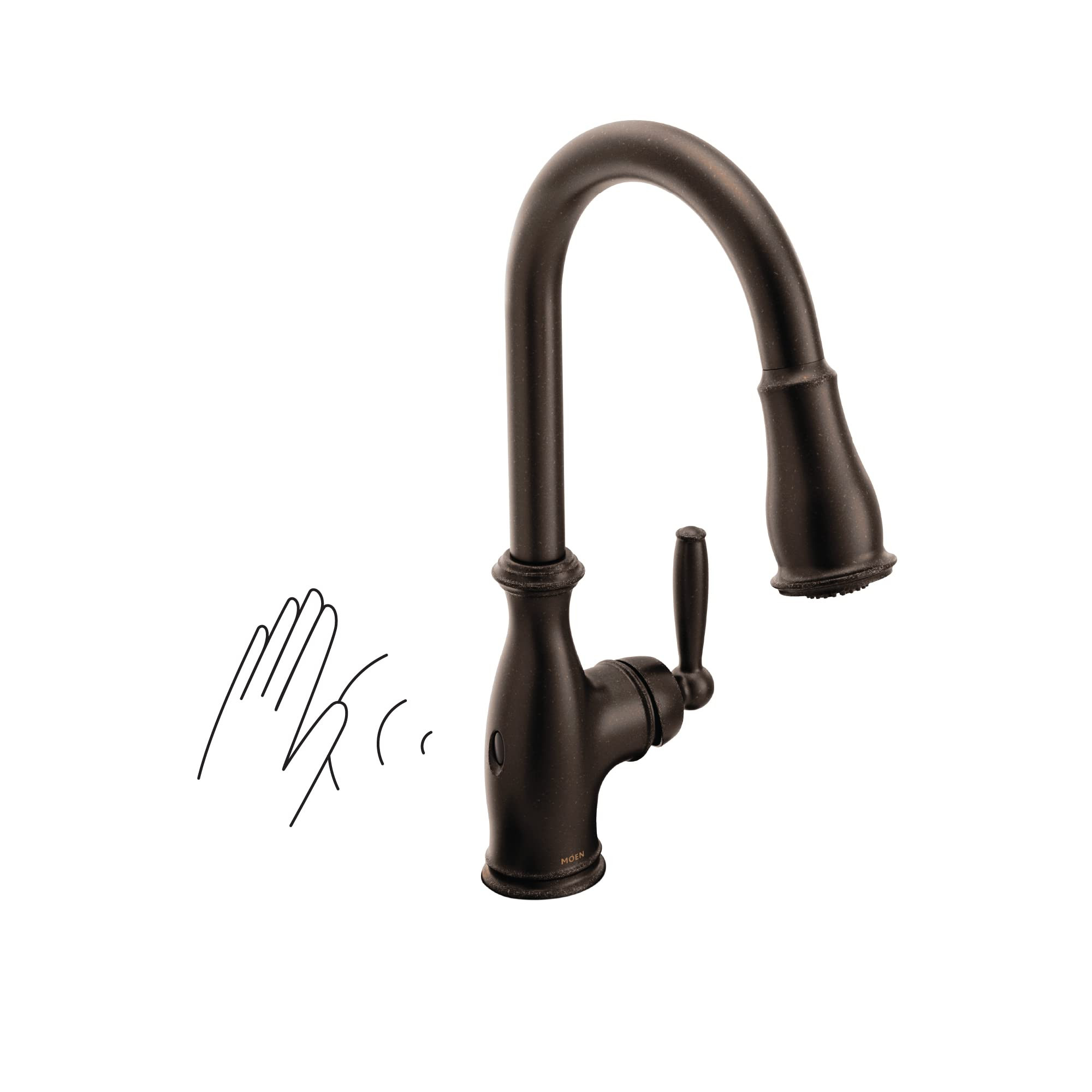 Moen Brantford Oil Rubbed Bronze Motionsense Wave Touchless One-Handle Pulldown Kitchen Faucet wi... | Amazon (US)