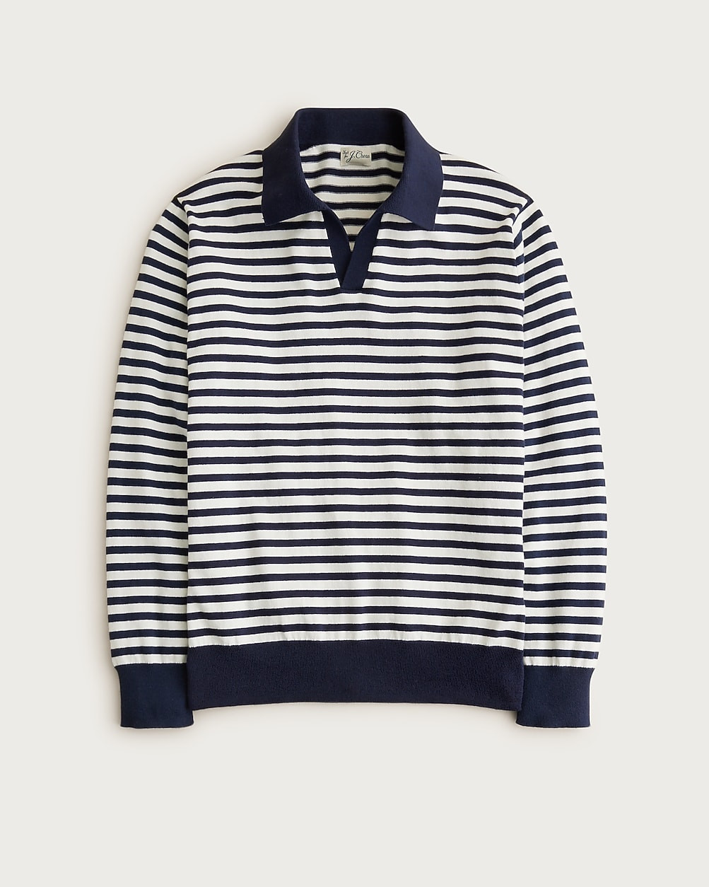 Heritage cotton johnny-collar sweater-polo in stripe | J. Crew US