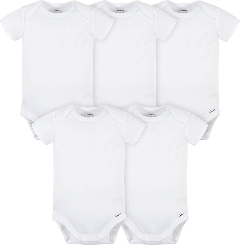 Gerber baby-boys 5 Pack Onesies Multi-packs Bundle Interlock 180 Gsm | Amazon (US)