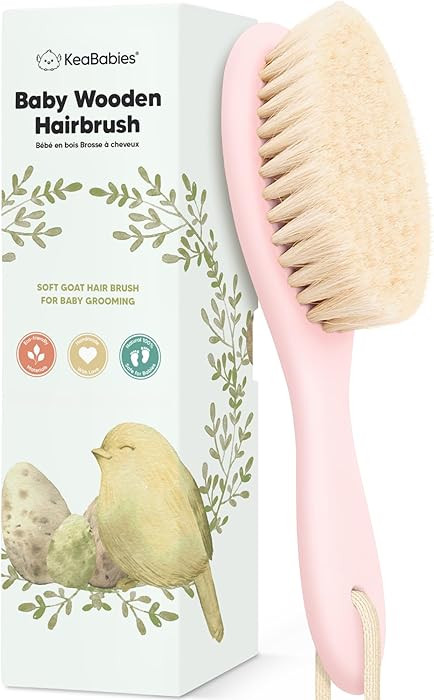 Wooden Baby Hair Brush - Cradle Cap Baby Brush with Soft Goat Bristles, Perfect Gentle Scalp Newb... | Amazon (US)