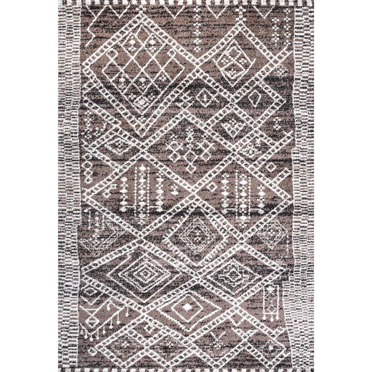 8'x 10' Tayri Modern Geometric Area Rug, Brown/Ivory - JONATHAN Y | Target
