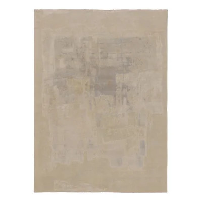 Rug & Kilim’S Modern Abstract Rug, Subtle Brushstroke Patterns In White And Gray | Perigold